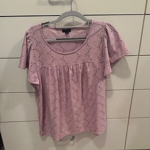 Ann Taylor Factory Lavender Eyelet Blouse